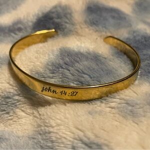 KEEP collective John 14:27 religious gold tone bangle bracelet